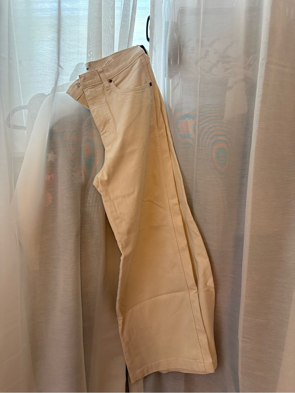 Wrangler High Rise Cream Wide Leg Jeans